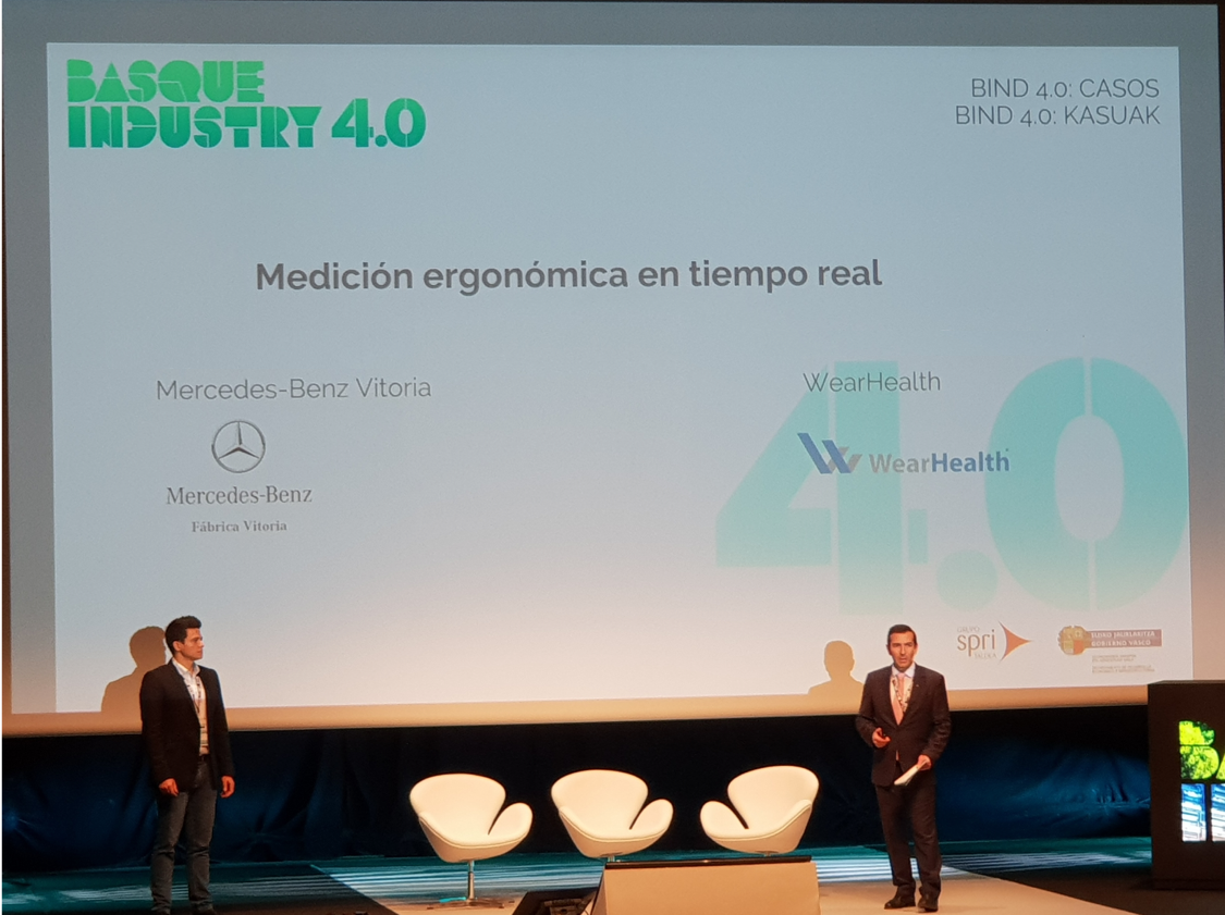 WearHealth and Daimler AG presented the results of our AI-driven real-time ergonomics monitoring solution at Basque Industry 4.0 in Bilbao.